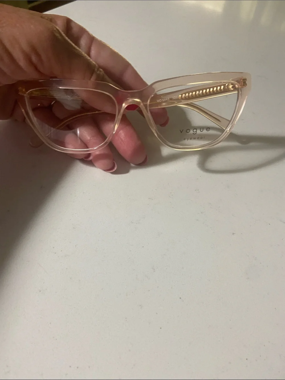 Vogue Transparent Blush Pink Women's Fashion Glasses new without tags